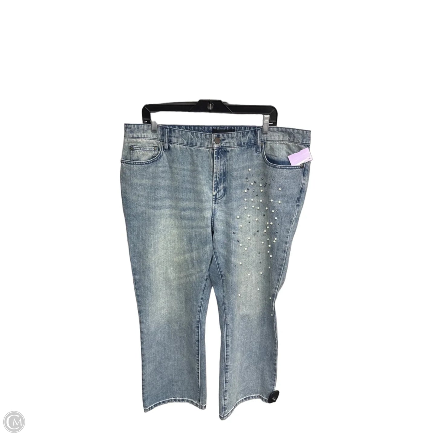 Jeans Cropped By Who What Wear In Blue Denim, Size: 16