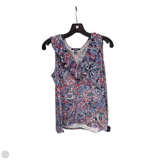 Top Sleeveless By Chaps In Blue & Red & White, Size: Xl