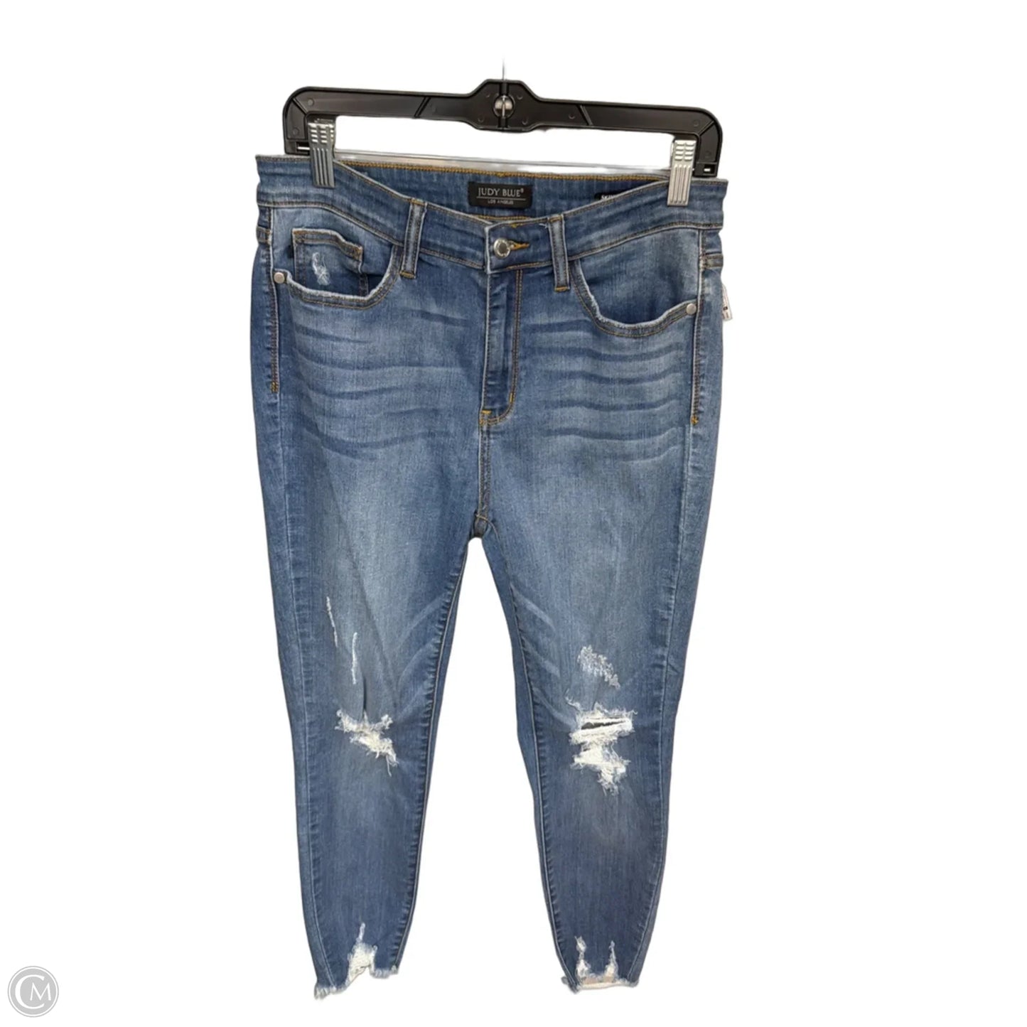 Jeans Skinny By Judy Blue In Blue Denim, Size: L
