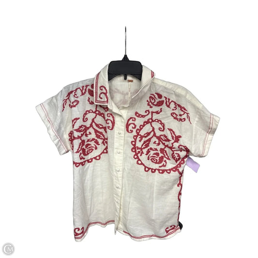 Top Short Sleeve By Free People In Red & White, Size: Xs