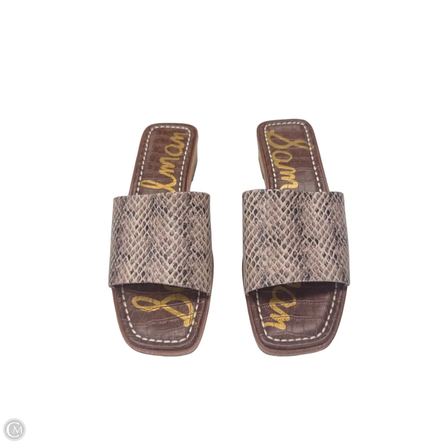 Sandals Heels Kitten By Sam Edelman In Snakeskin Print, Size: 6