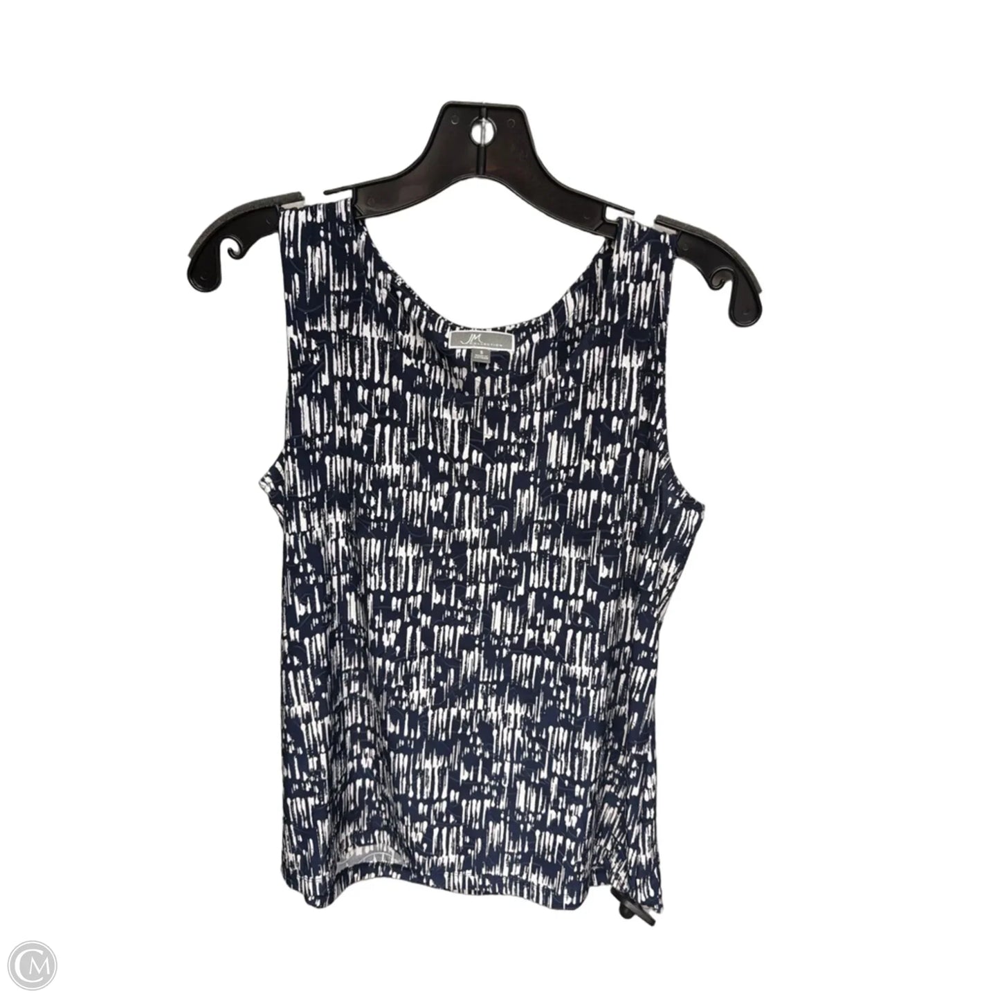 Top Sleeveless By Jm Collections In Blue & White, Size: S