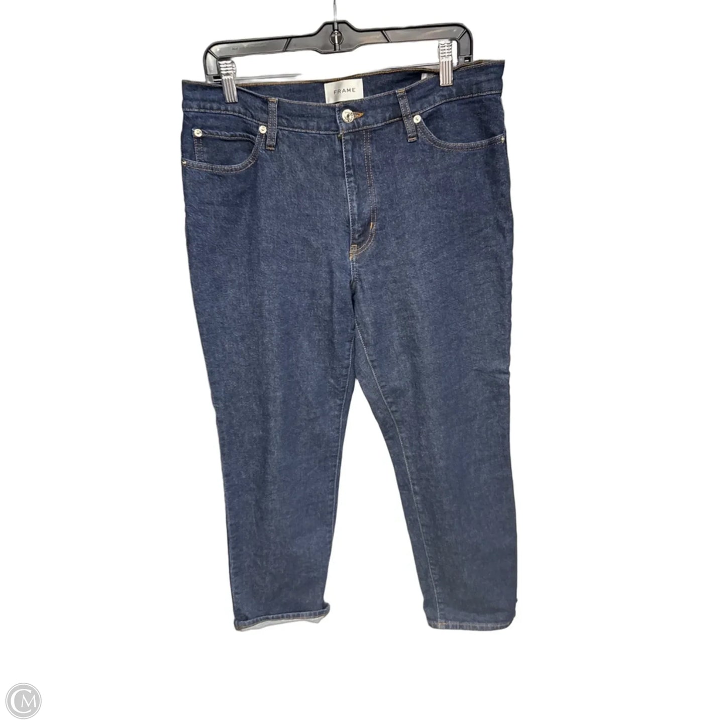 Jeans Straight By Frame In Blue Denim, Size: 30