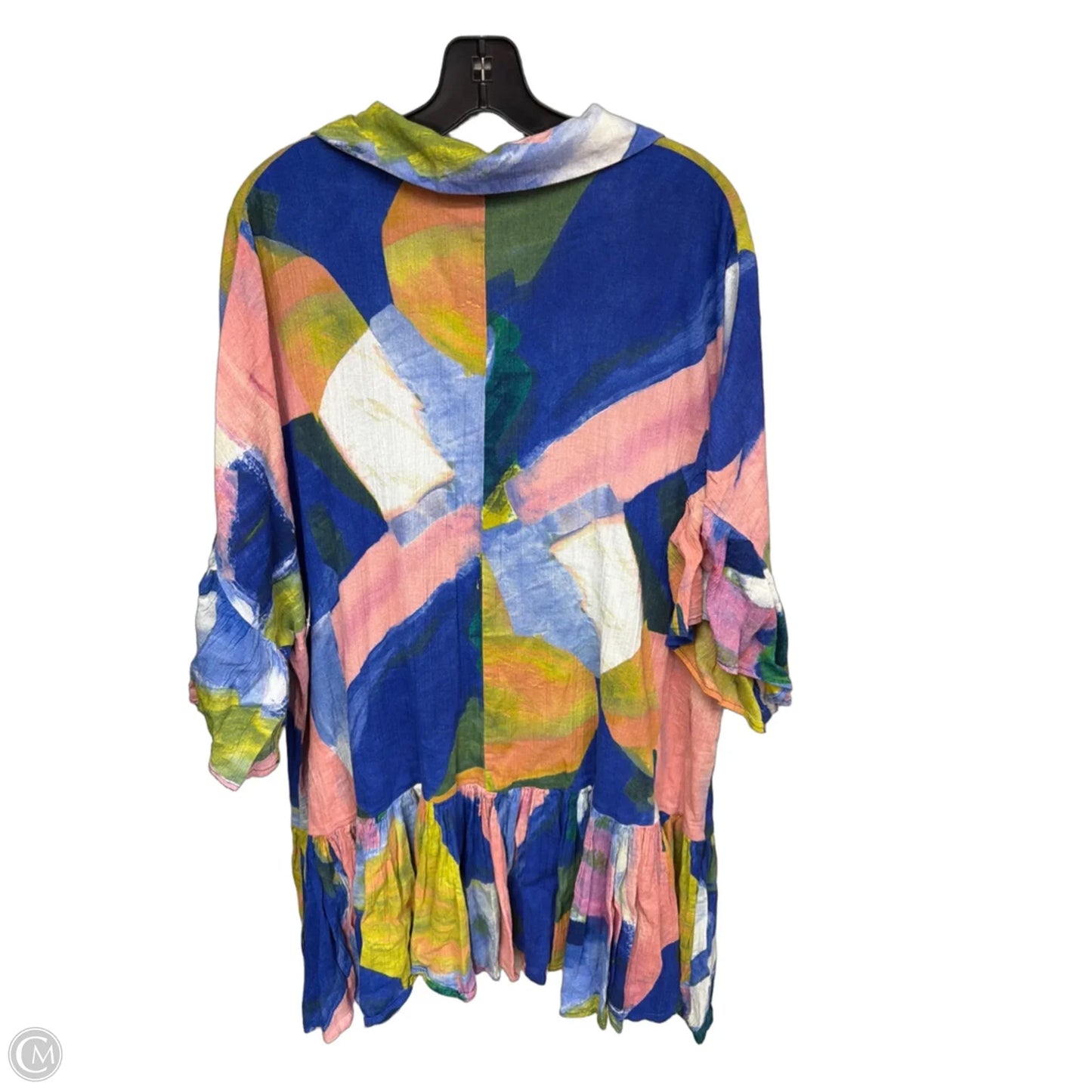 Top Short Sleeve By Clothes Mentor In Blue & Pink, Size: 22