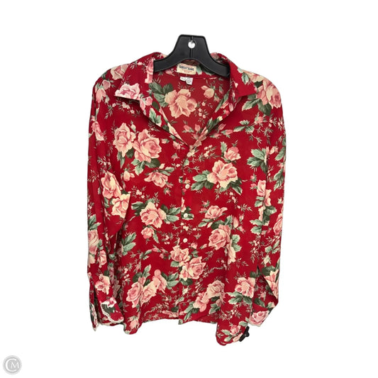 Top Long Sleeve By Guess In Red, Size: L