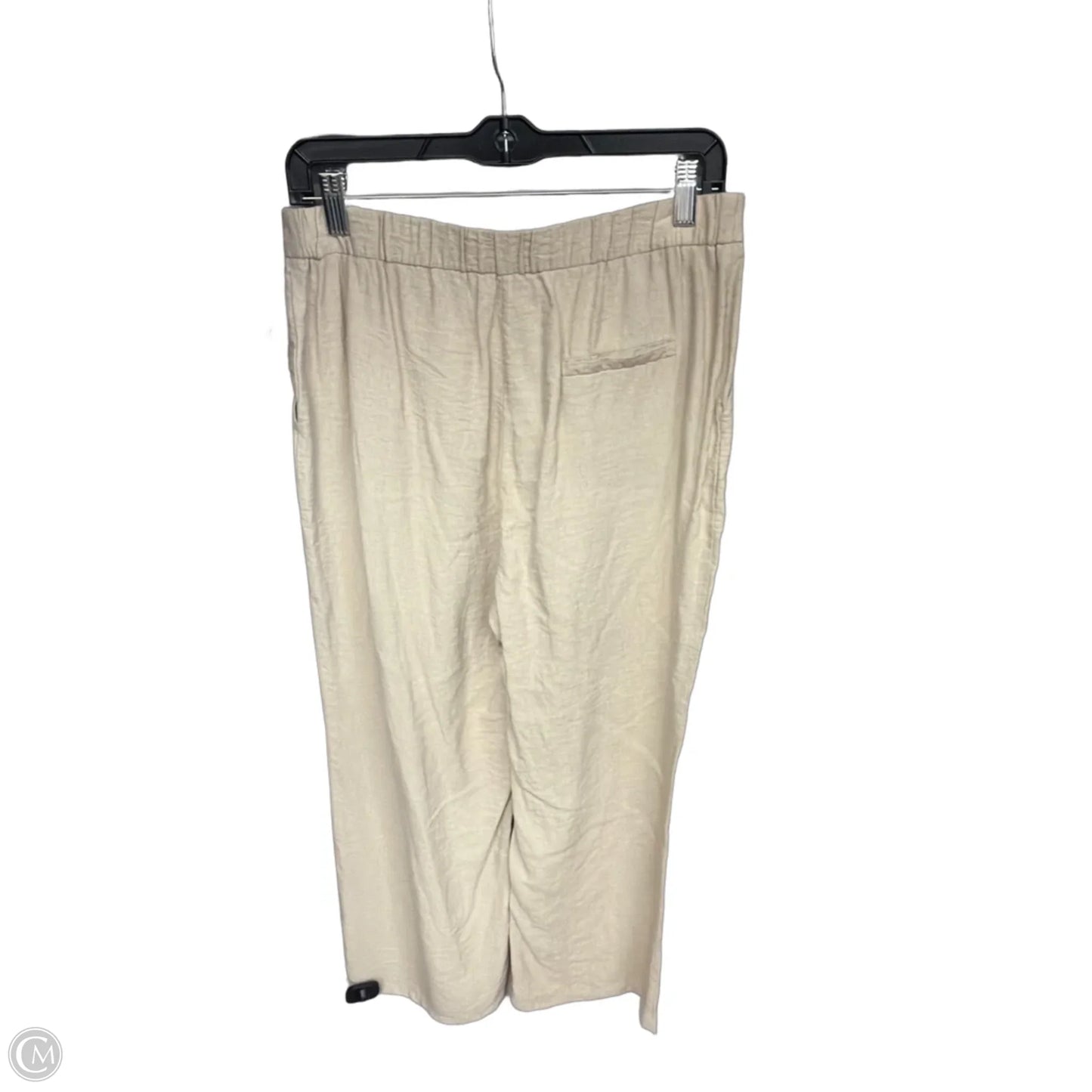 Pants Cropped By Happily Grey In Cream, Size: L