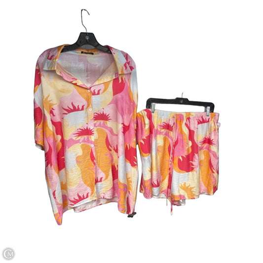 Shorts Set By Prettygarden In Orange & Pink, Size: Xxl