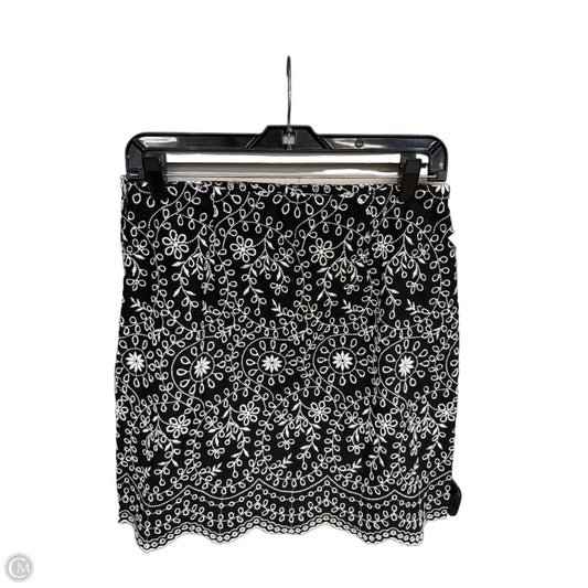 Skirt Midi By Loft In Black & White, Size: 4