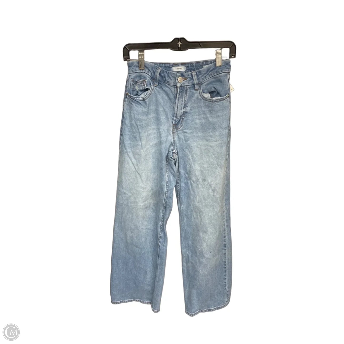 Jeans Straight By Forever 21 In Blue Denim, Size: Xs