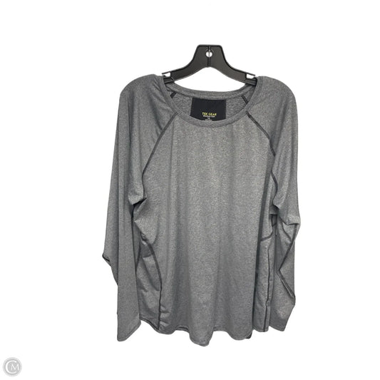 Athletic Top Long Sleeve Crewneck By Tek Gear In Grey, Size: 1x