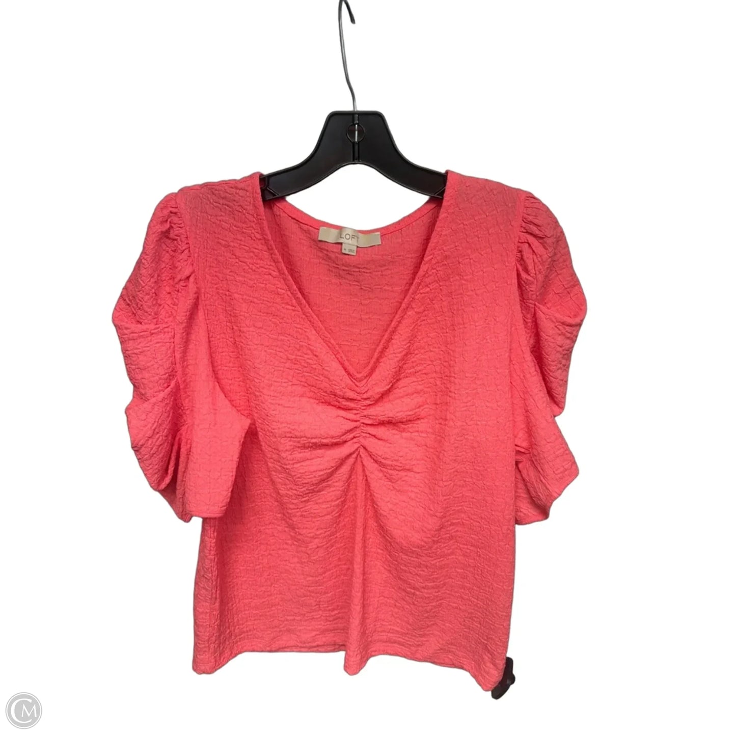 Top Short Sleeve By Loft In Coral, Size: M