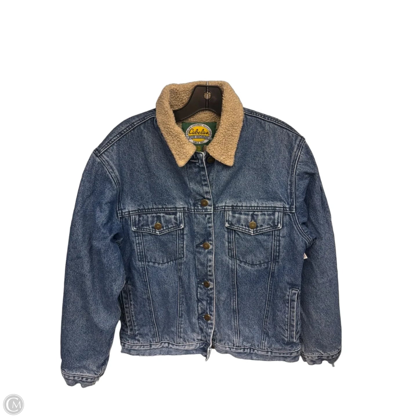 Jacket Denim By Cabelas In Blue Denim, Size: S