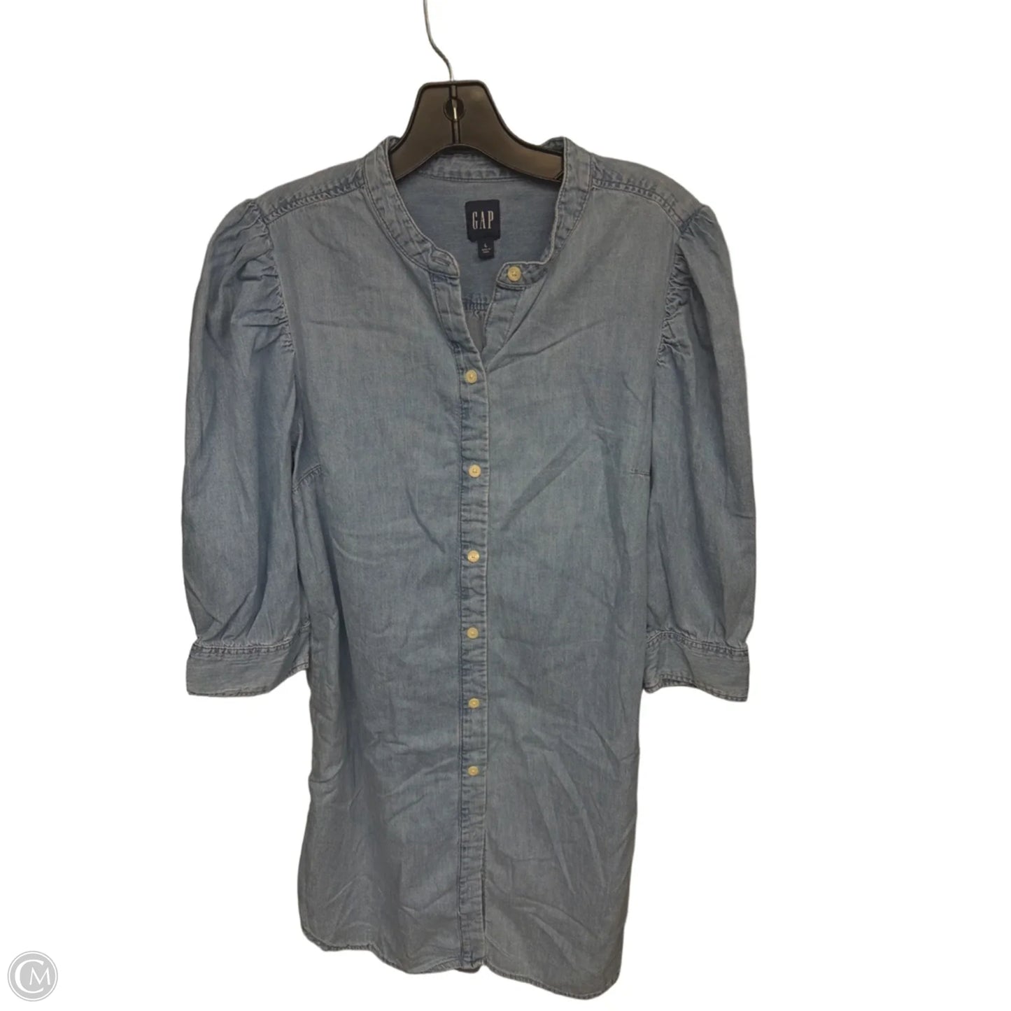 Dress Casual Midi By Gap In Blue Denim, Size: L