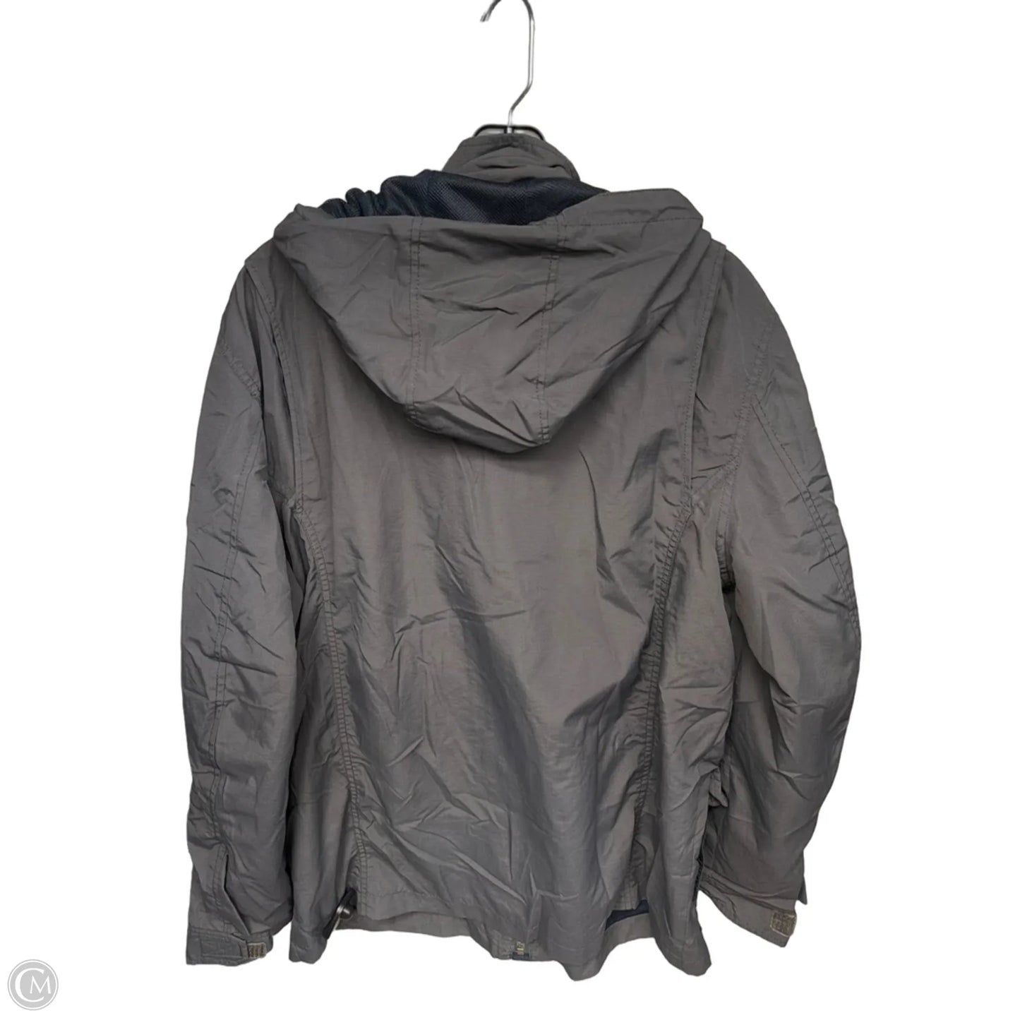 Jacket Windbreaker By Lands End In Grey, Size: M