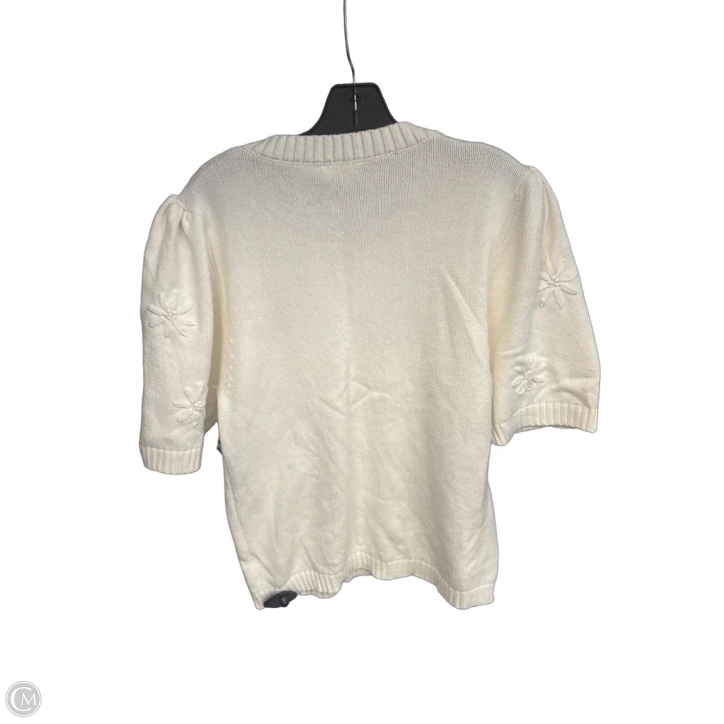 Sweater Short Sleeve By Oddi In Cream, Size: L