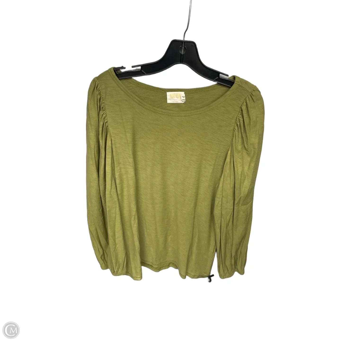 Top Long Sleeve By Nation In Green, Size: M