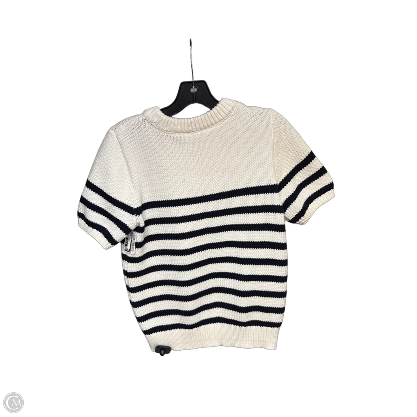 Sweater Short Sleeve By Ann Taylor In Striped Pattern, Size: M