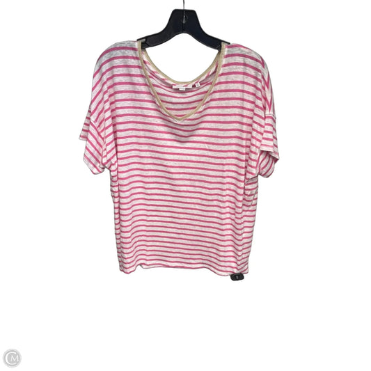 Top Short Sleeve By Chicos In Striped Pattern, Size: Xl