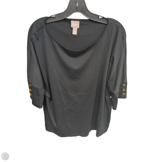 Top 3/4 Sleeve By Chicos In Black, Size: Xl