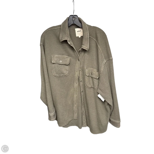 Jacket Shirt By Aerie In Green, Size: M
