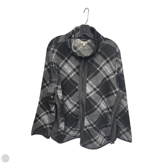 Jacket Fleece By Talbots In Black & Grey, Size: 2x