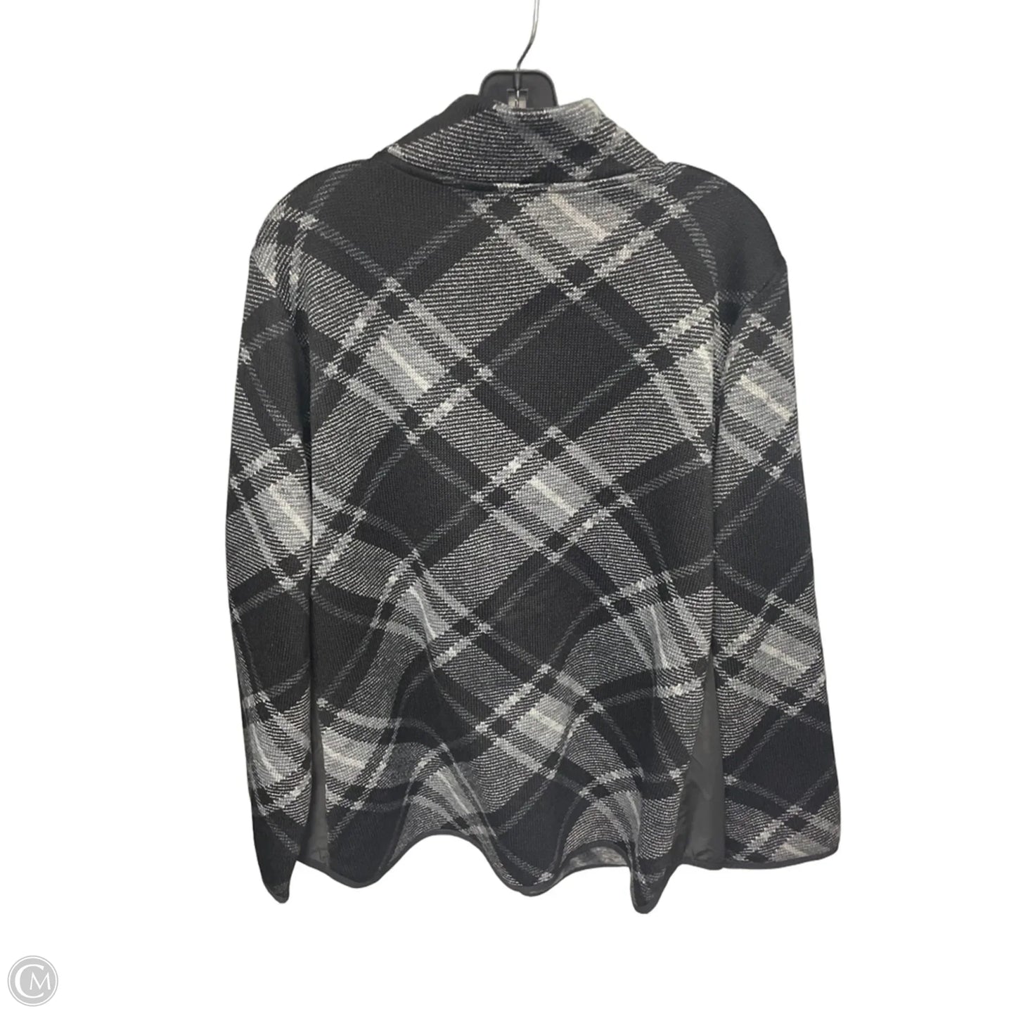Jacket Fleece By Talbots In Black & Grey, Size: 2x