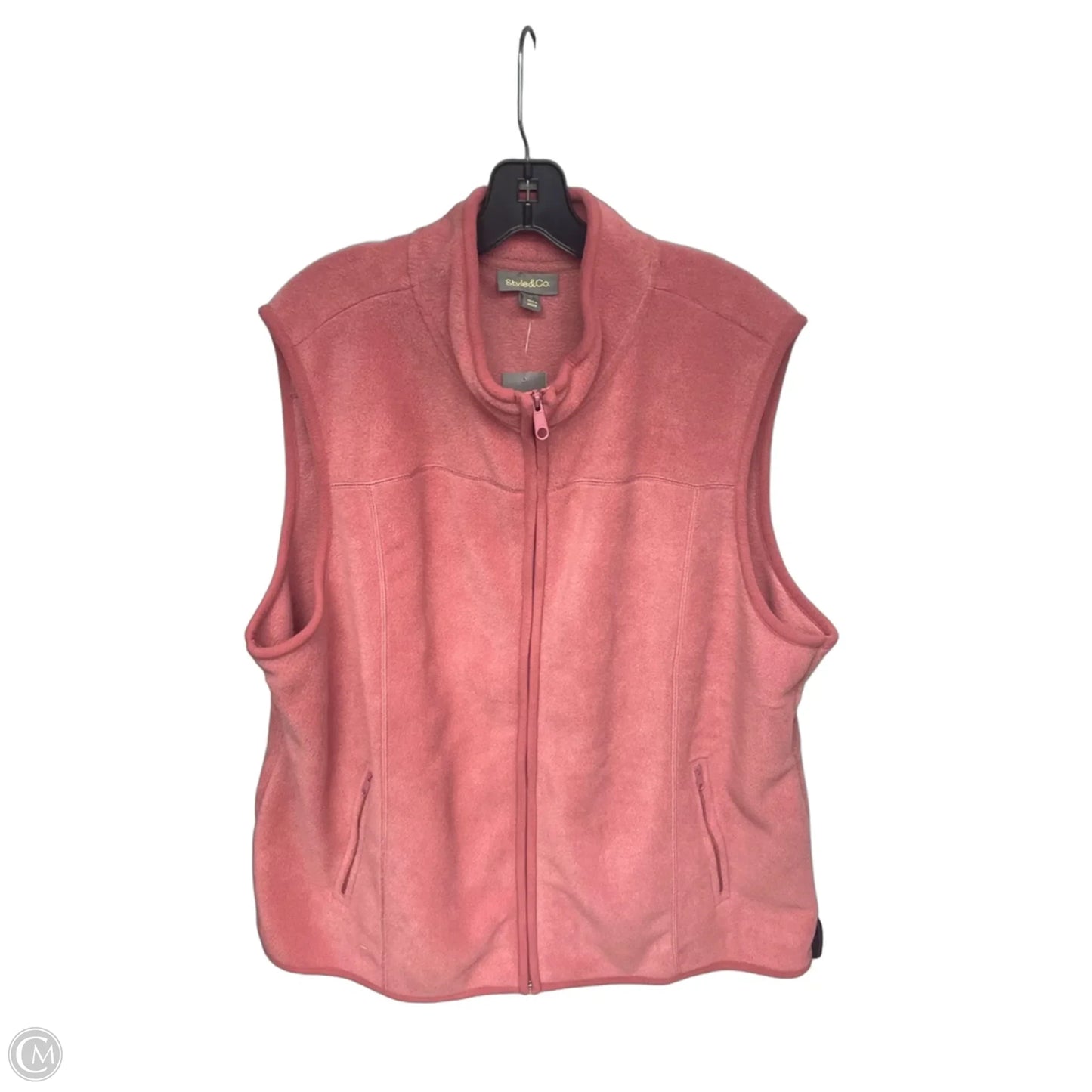 Vest Fleece By Style And Company In Pink, Size: 3x