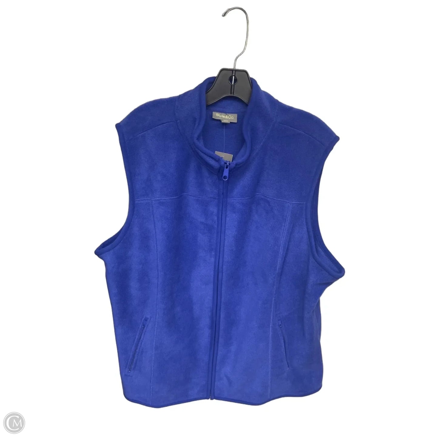 Vest Fleece By Style And Company In Blue, Size: 3x