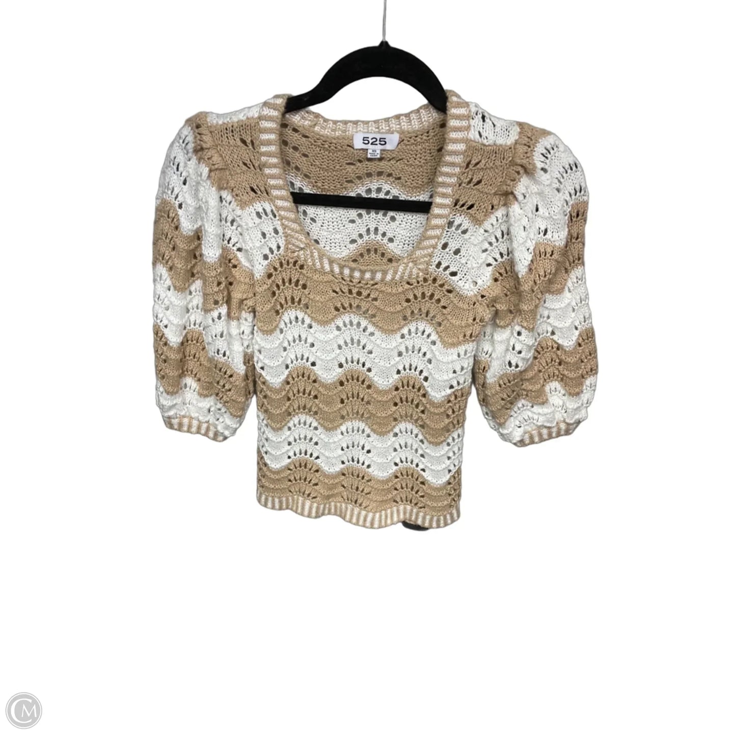 Sweater By 525 In Tan & White, Size: Xs