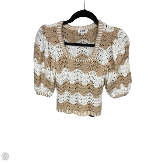 Sweater By 525 In Tan & White, Size: Xs