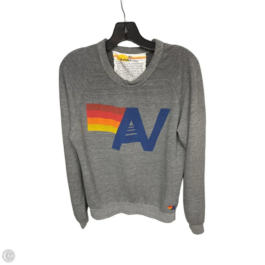 Sweatshirt Crewneck By Marine Layer In Grey & Red, Size: Xs