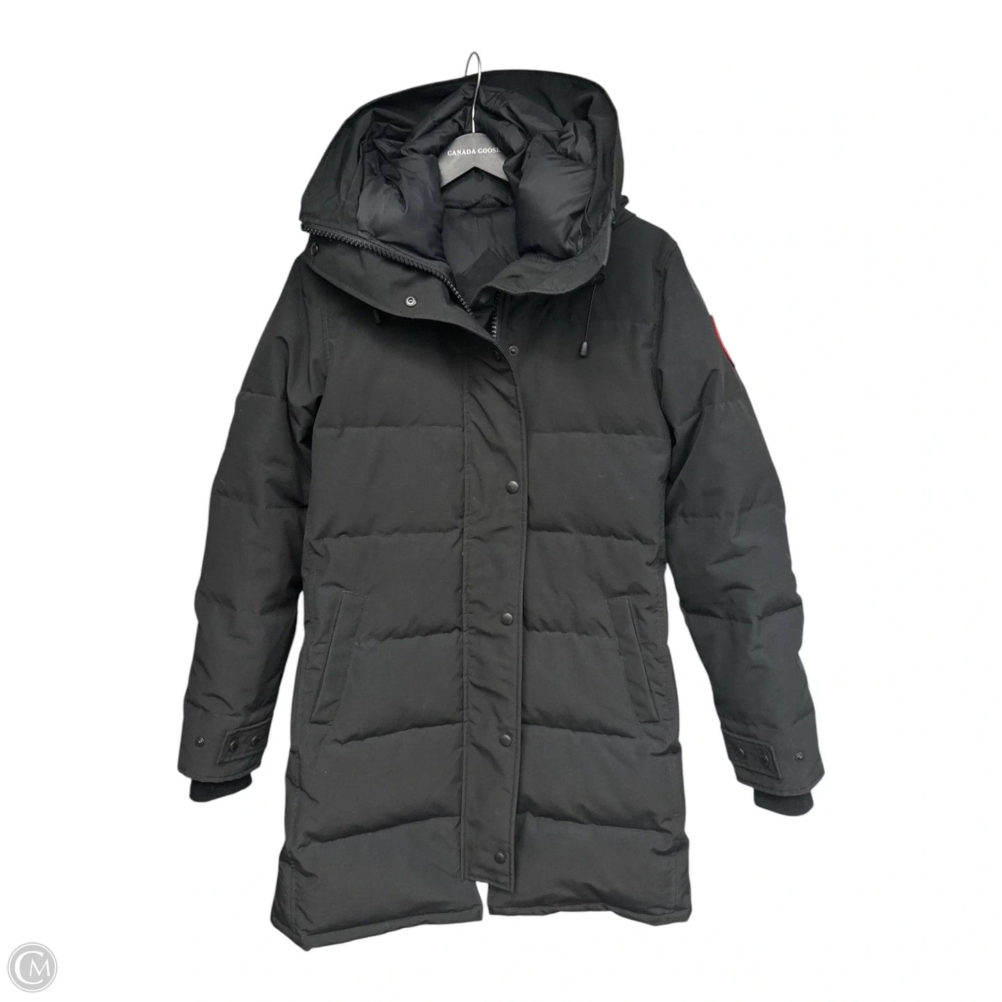 Coat Luxury Designer By Canada Goose In Black, Size: M