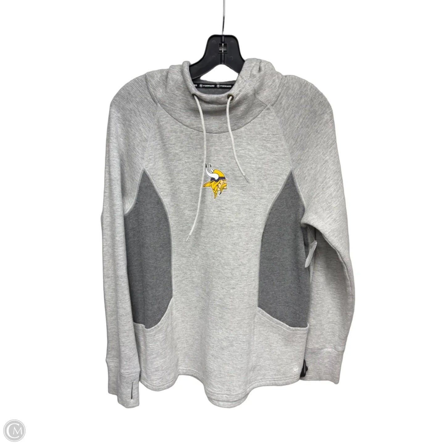 Athletic Sweatshirt Hoodie By 47 In Grey, Size: L