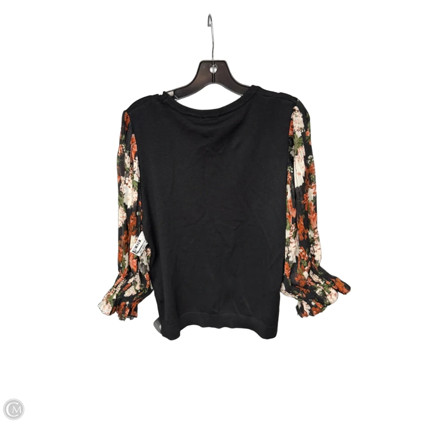 Top Long Sleeve By Adrianna Papell In Black & Red, Size: L