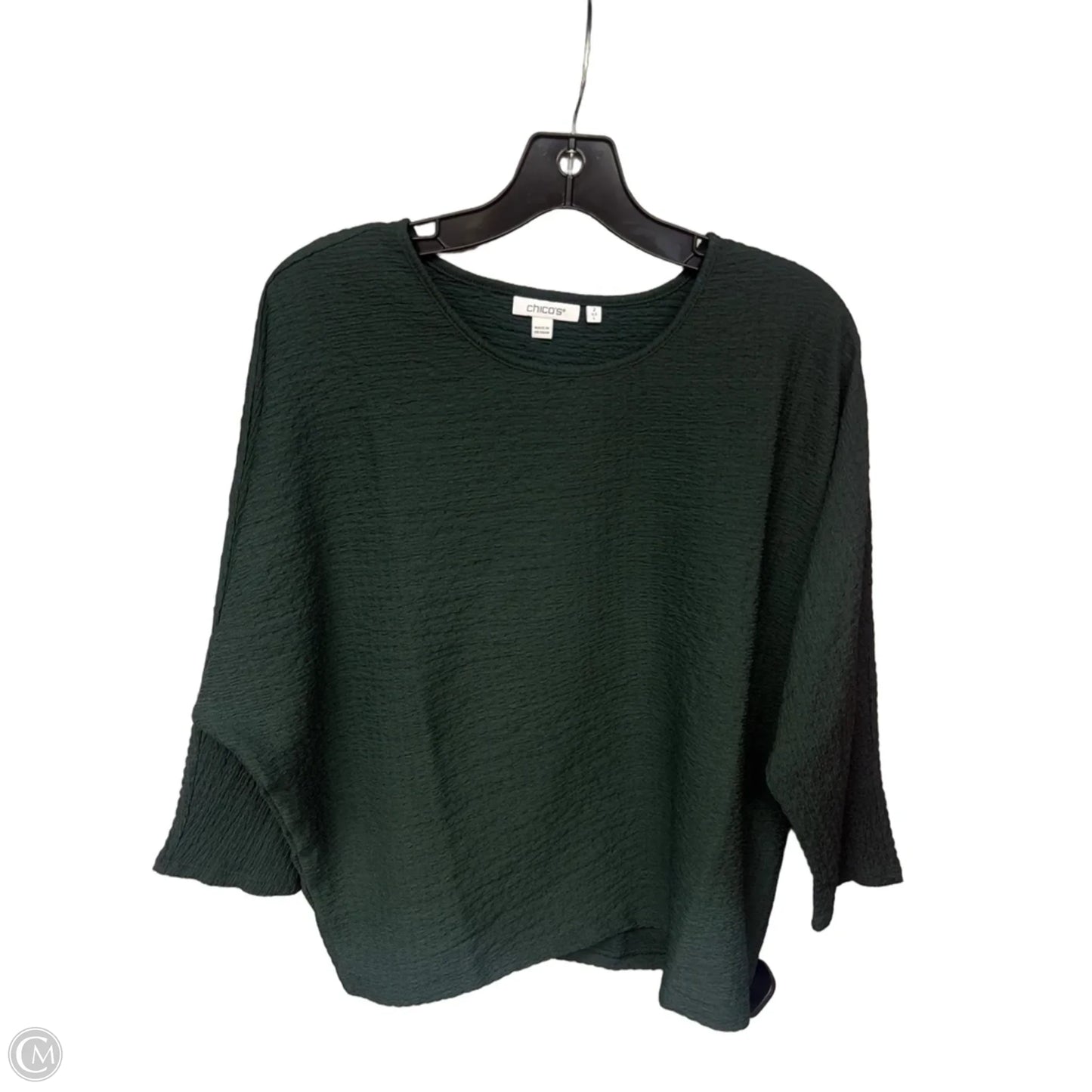 Tunic 3/4 Sleeve By Chicos In Green, Size: L
