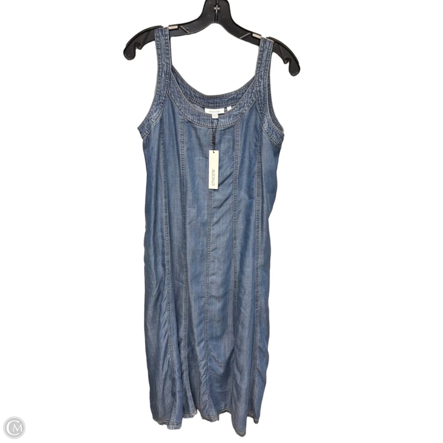 Dress Casual Maxi By Chicos In Blue Denim, Size: M