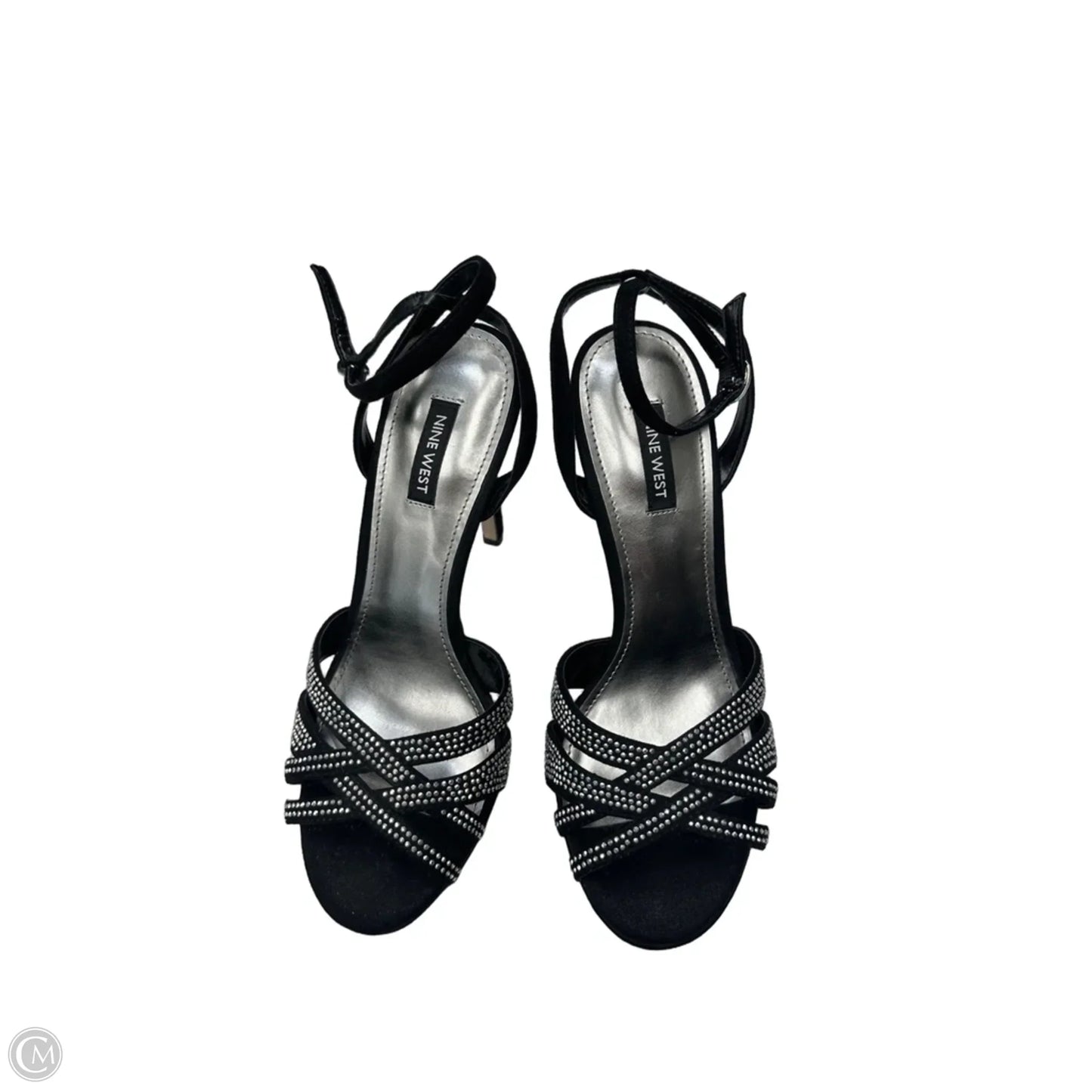 Shoes Heels Stiletto By Nine West In Black & Silver, Size: 8.5