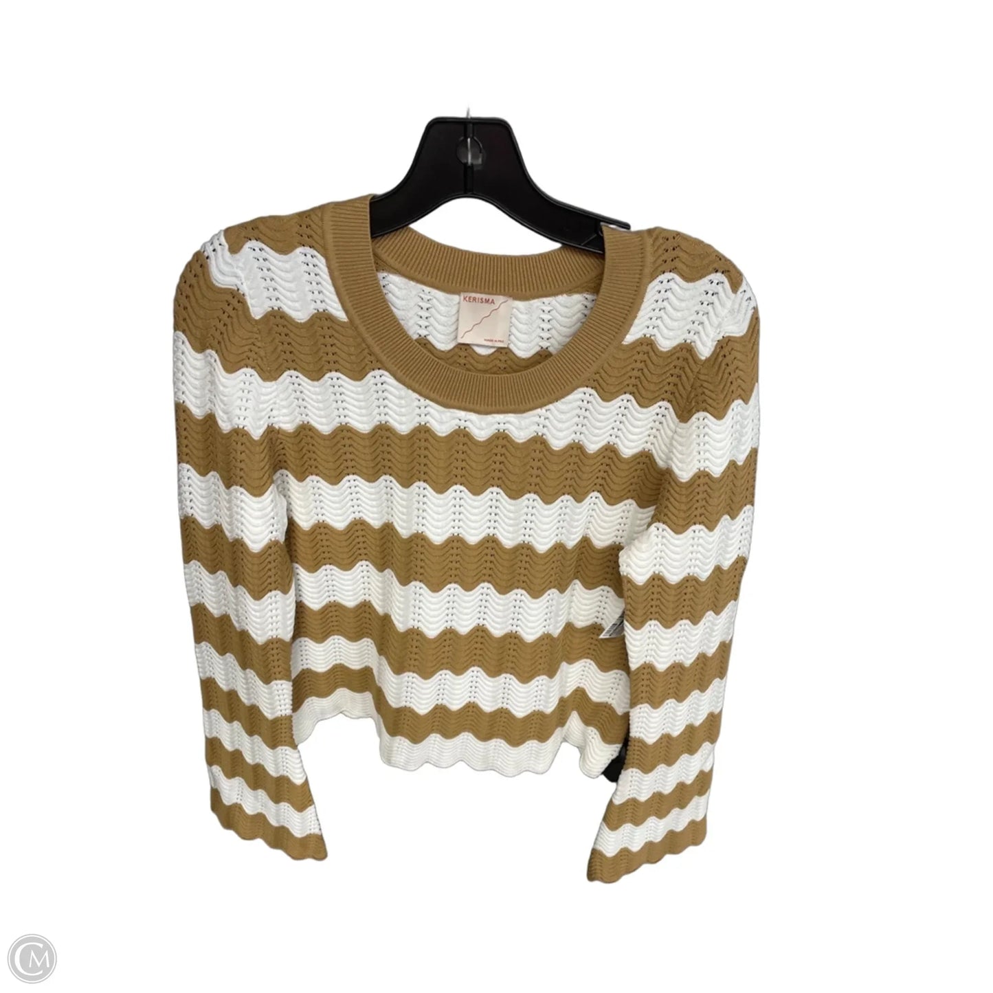Sweater By Kerisma In Tan & White, Size: S
