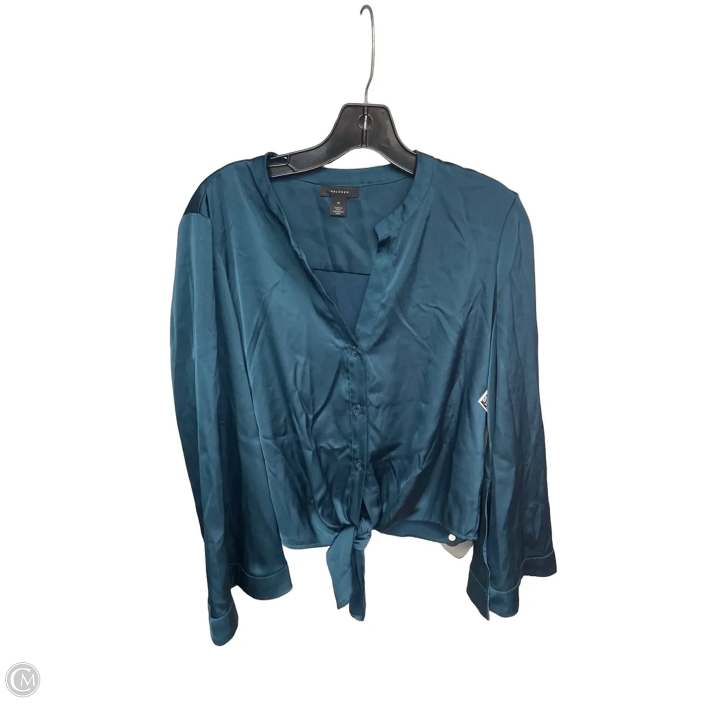 Blouse Long Sleeve By Halogen In Teal, Size: M