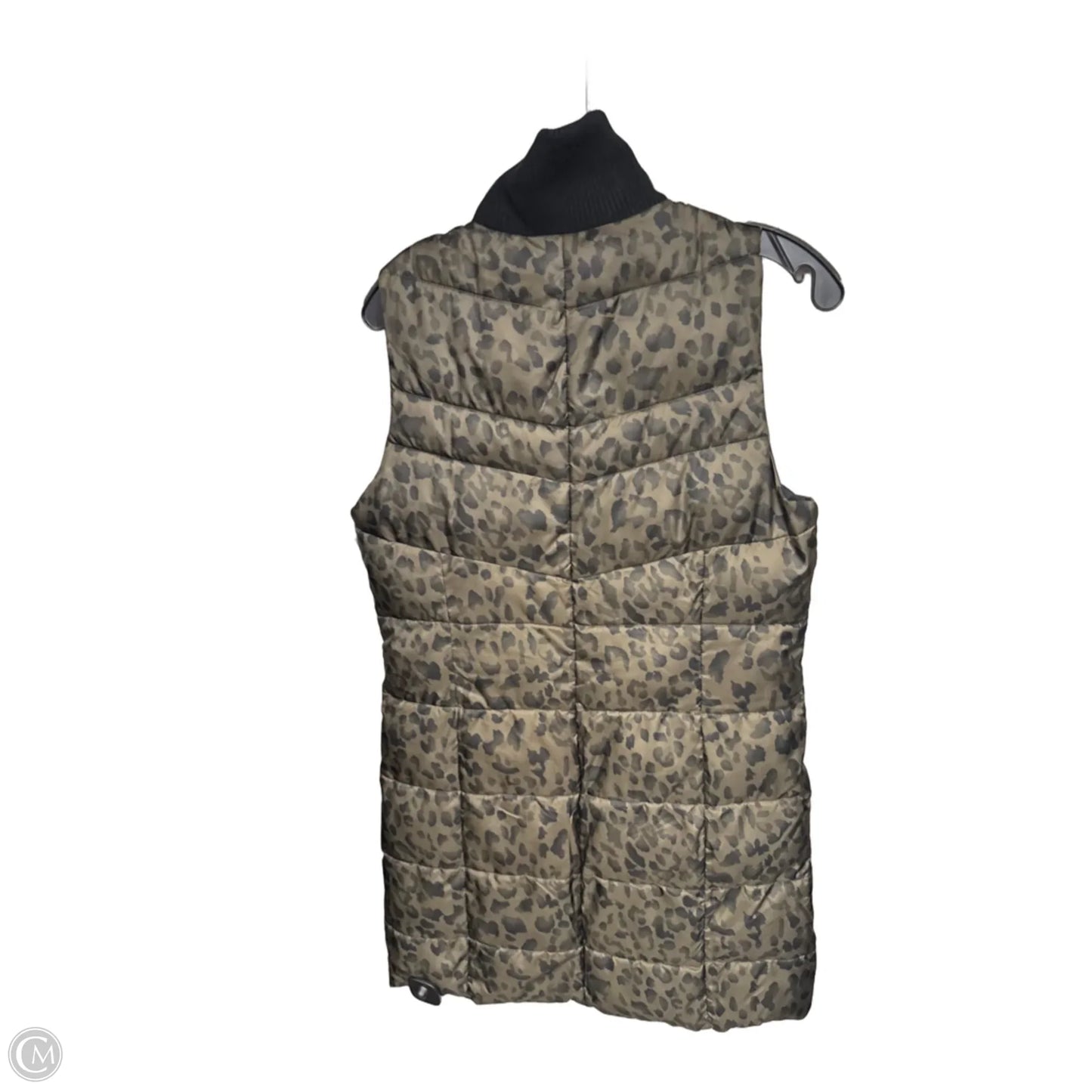 Vest Puffer & Quilted By Peyton Jensen In Black & Green, Size: S