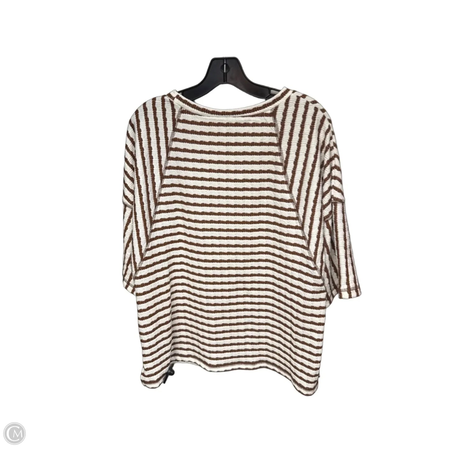 Top Short Sleeve By Dokotoo In Brown & White, Size: L