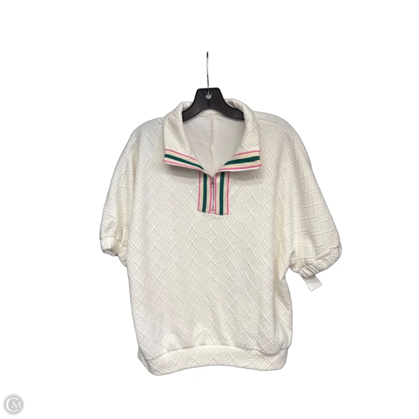 Top Short Sleeve By Clothes Mentor In Cream & Pink, Size: L