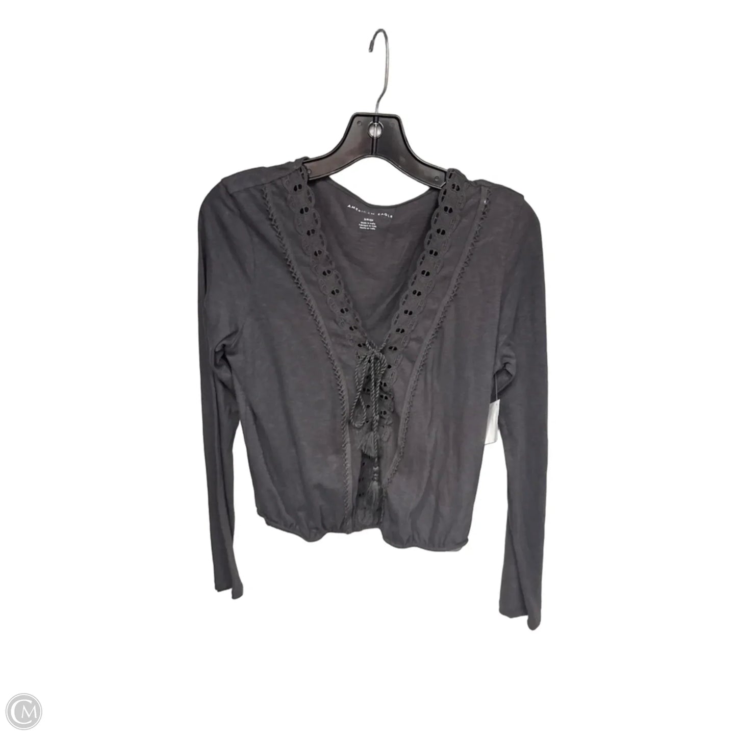 Top Long Sleeve By American Eagle In Grey, Size: S