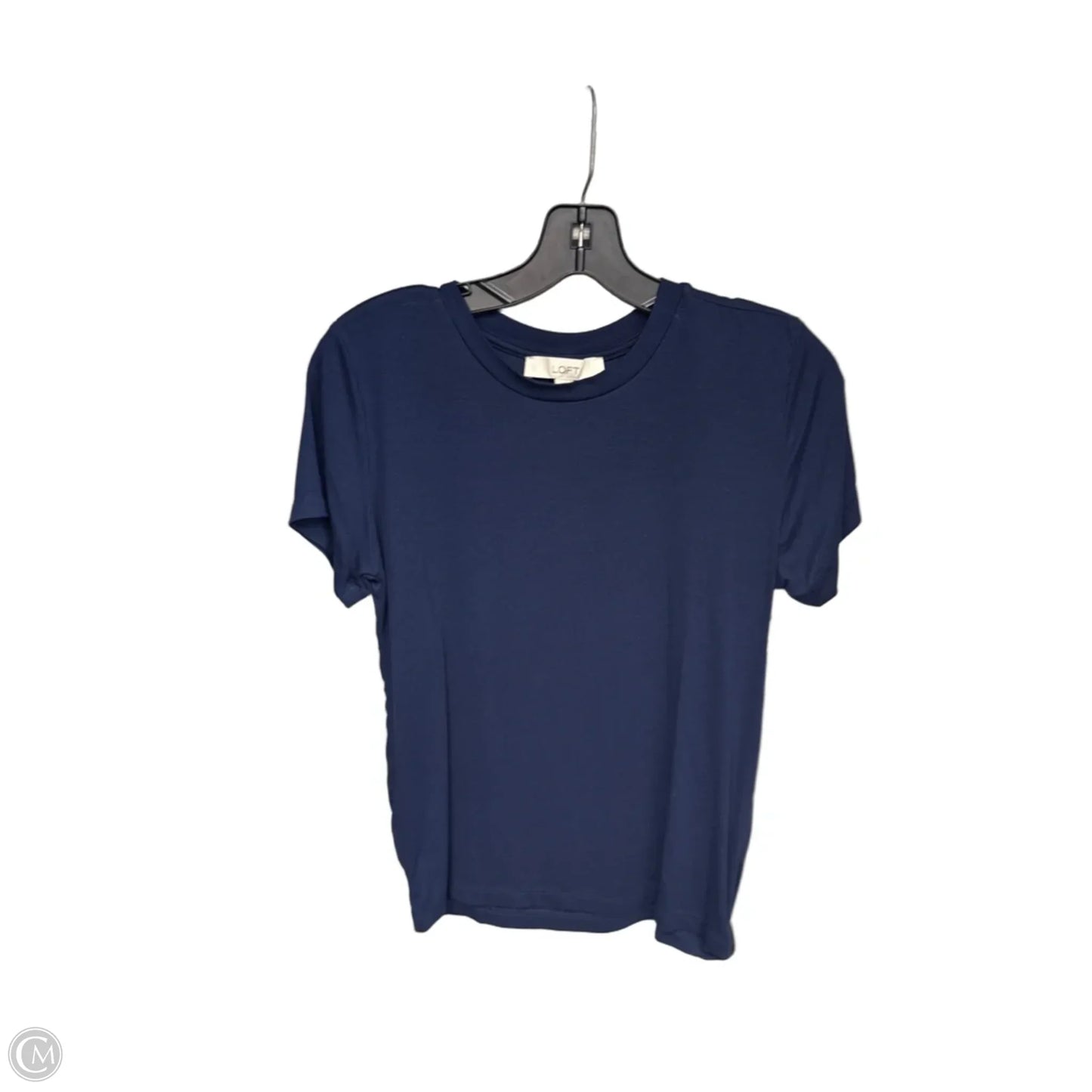 Top Short Sleeve By Loft In Navy, Size: M