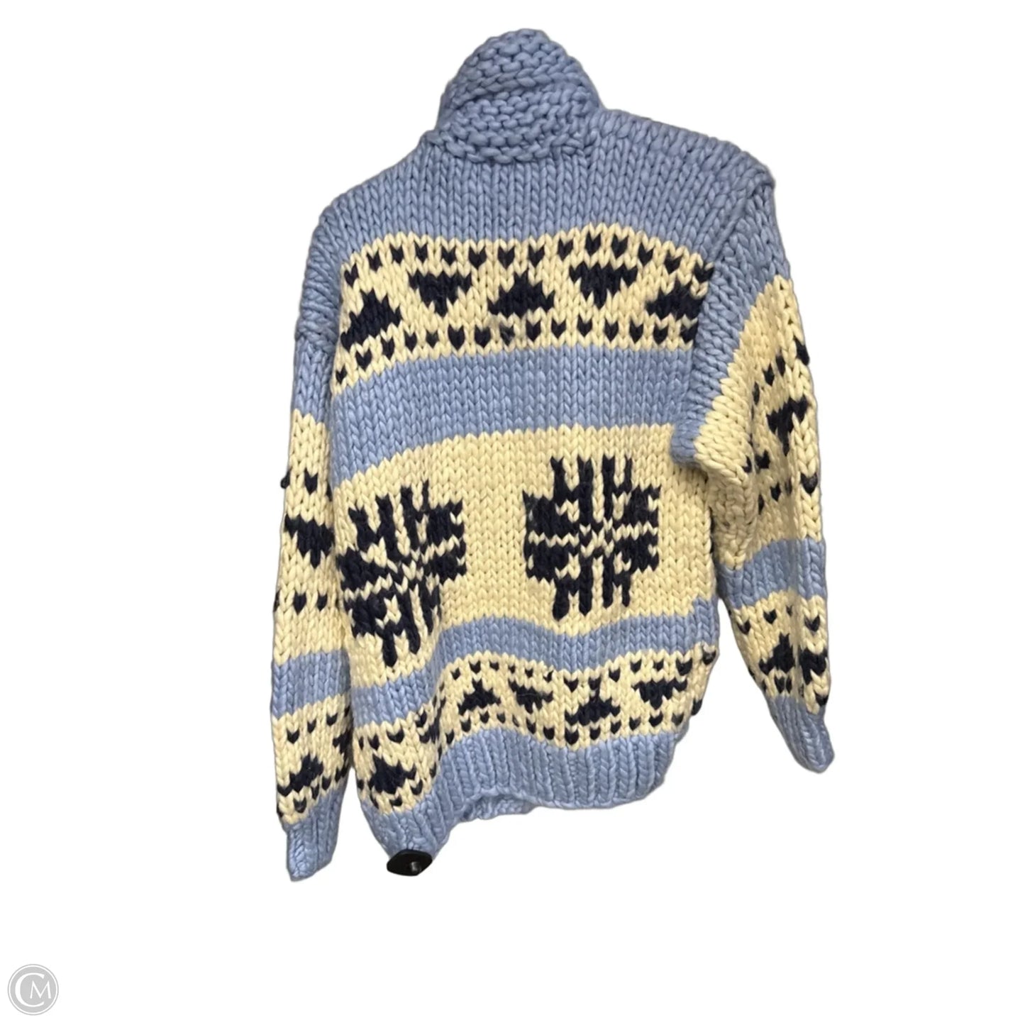 Cardigan By Dreamers In Blue & Cream, Size: S