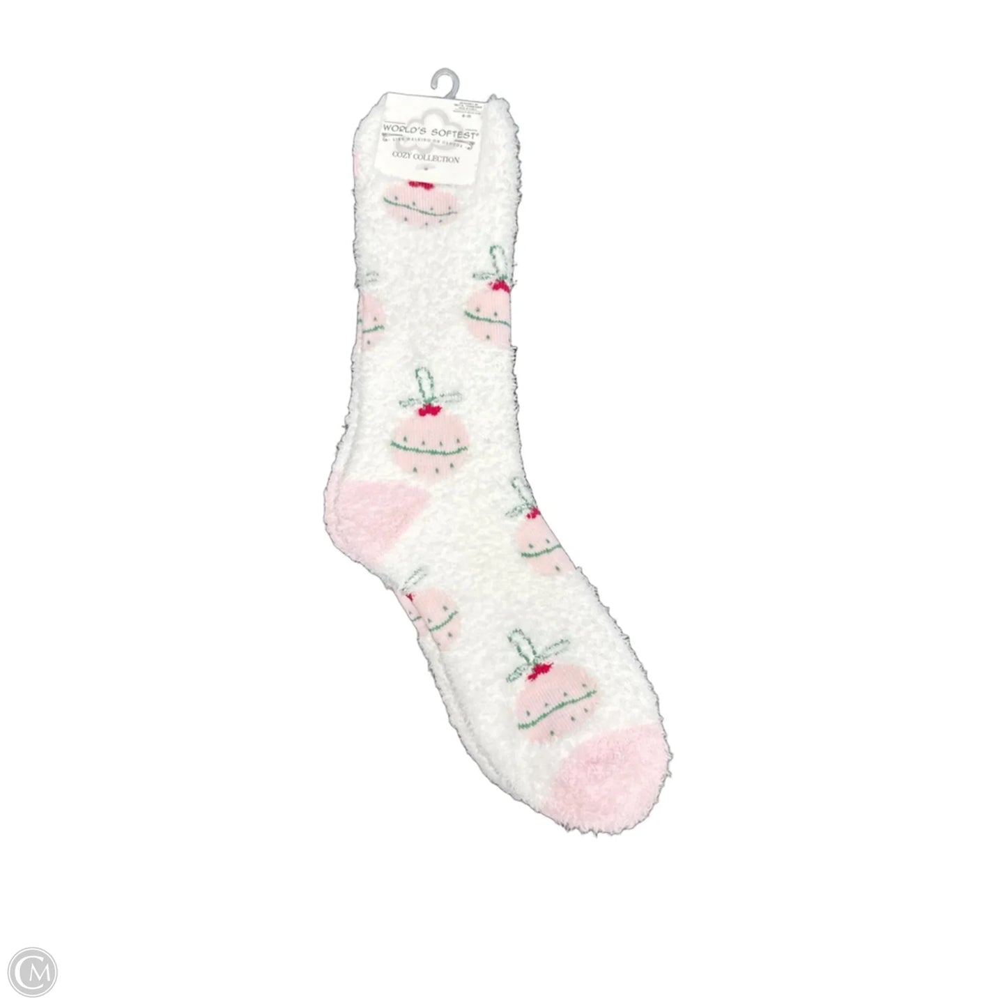 Socks By Clothes Mentor In Pink & White, Size: 0