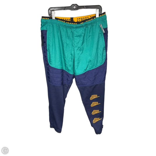 Athletic Pants By Nike In Blue & Green, Size: Xl
