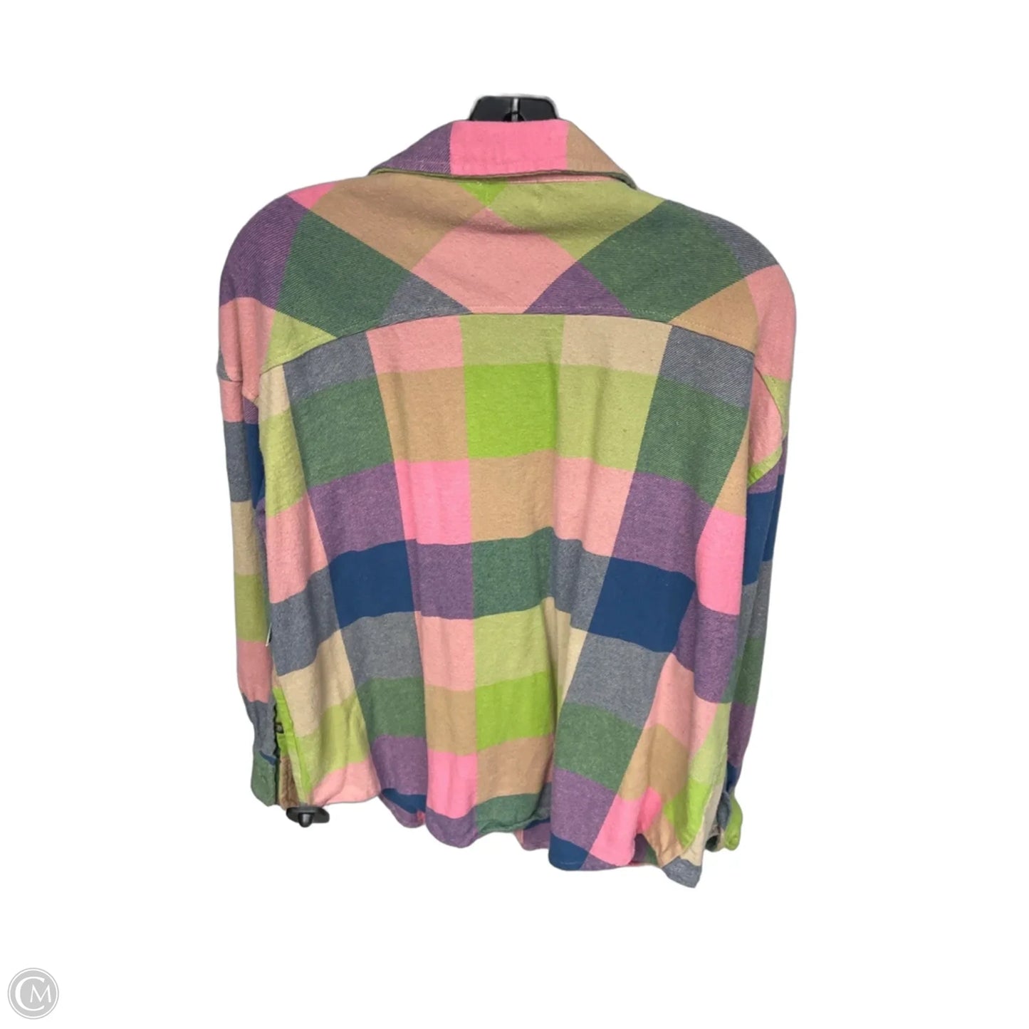 Top Long Sleeve By Bke In Plaid Pattern, Size: L
