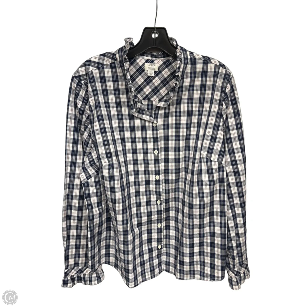Top Long Sleeve By J. Crew In Plaid Pattern, Size: Xxl