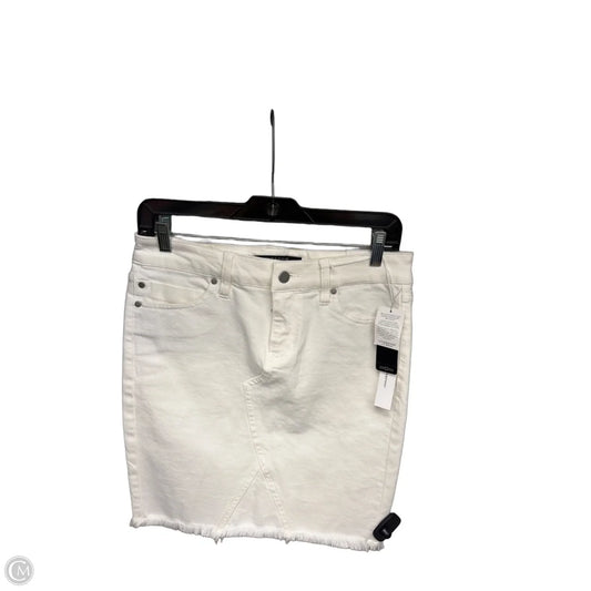 Skirt Midi By Liverpool In White Denim, Size: 4